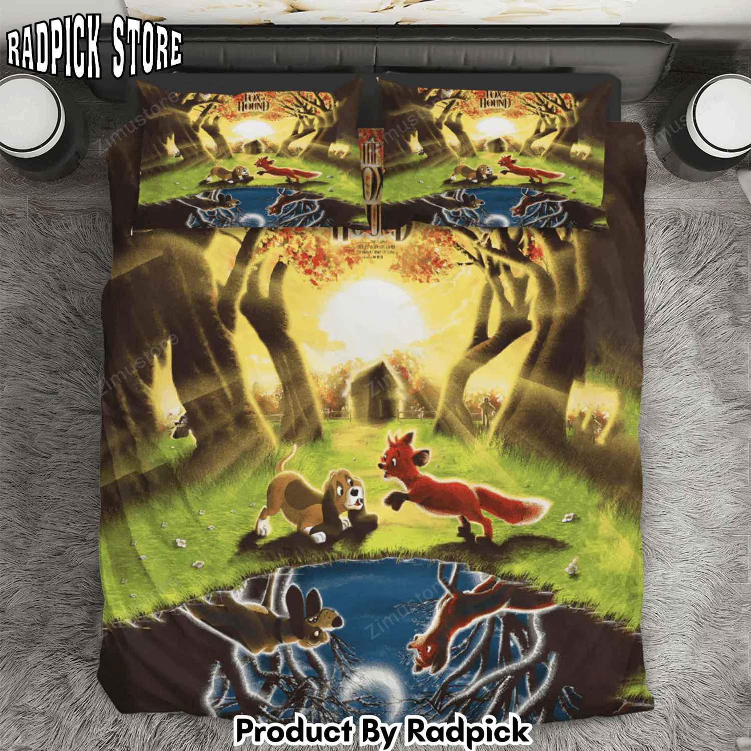 Radpick the fox and the hound poster 3 3pcs 3pcs bedding set duvet cover and pillow cases gift for fan rp3271262